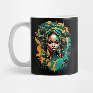 Black Woman African Tribal retro vintage regal design Mug